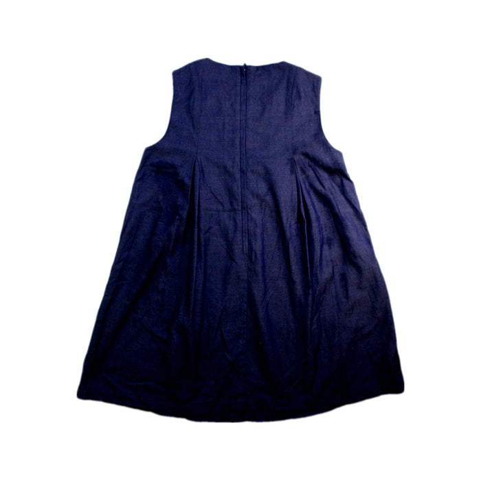 A Blue Sleeveless Dresses from Familiar in size 4T for girl. (Back View)