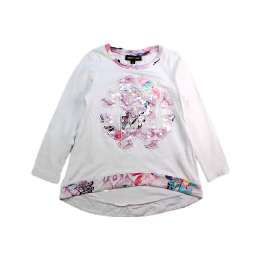 A White Long Sleeve Tops from Roberto Cavalli in size 4T for girl. (Front View)