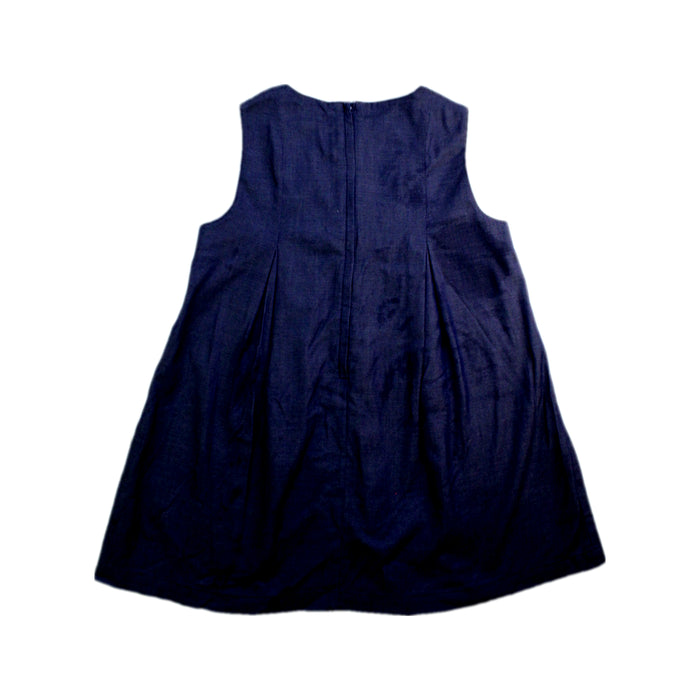 A Navy Sleeveless Dresses from Familiar in size 2T for girl. (Back View)