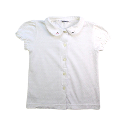 A White Short Sleeve Shirts from Familiar in size 2T for girl. (Front View)