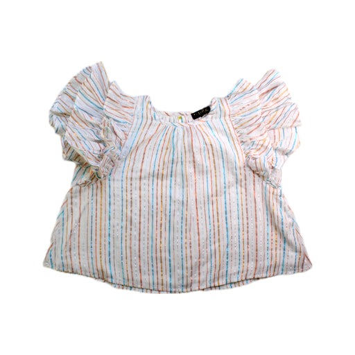 A Pink Short Sleeve Tops from Velveteen in size 4T for girl. (Front View)