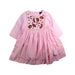 A Pink Long Sleeve Dresses from Velveteen in size 4T for girl. (Front View)