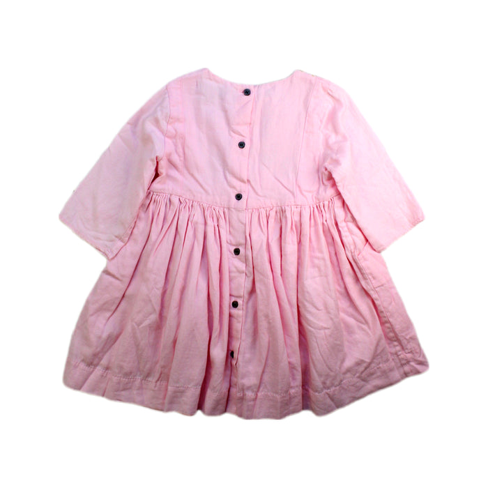 A Pink Long Sleeve Dresses from Velveteen in size 4T for girl. (Back View)