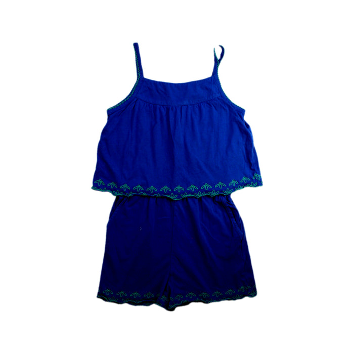 A Blue Sleeveless Rompers from Crewcuts in size 8Y for girl. (Front View)