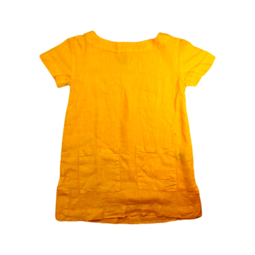 A Yellow Short Sleeve Dresses from Vilebrequin in size 4T for girl. (Front View)