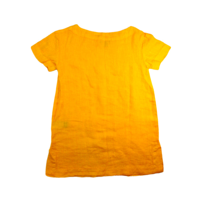 A Yellow Short Sleeve Dresses from Vilebrequin in size 4T for girl. (Back View)