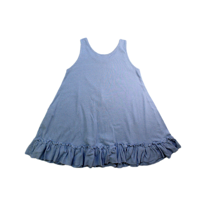 A Blue Sleeveless Dresses from Petit Bateau in size 4T for girl. (Back View)