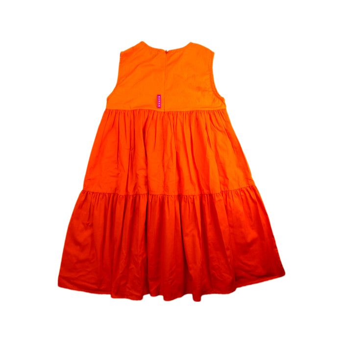 A Orange Sleeveless Dresses from Nanan in size 8Y for girl. (Back View)