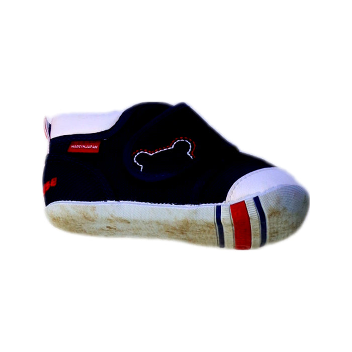 A Navy Sneakers from Miki House in size 18-24M for boy. (Front View)
