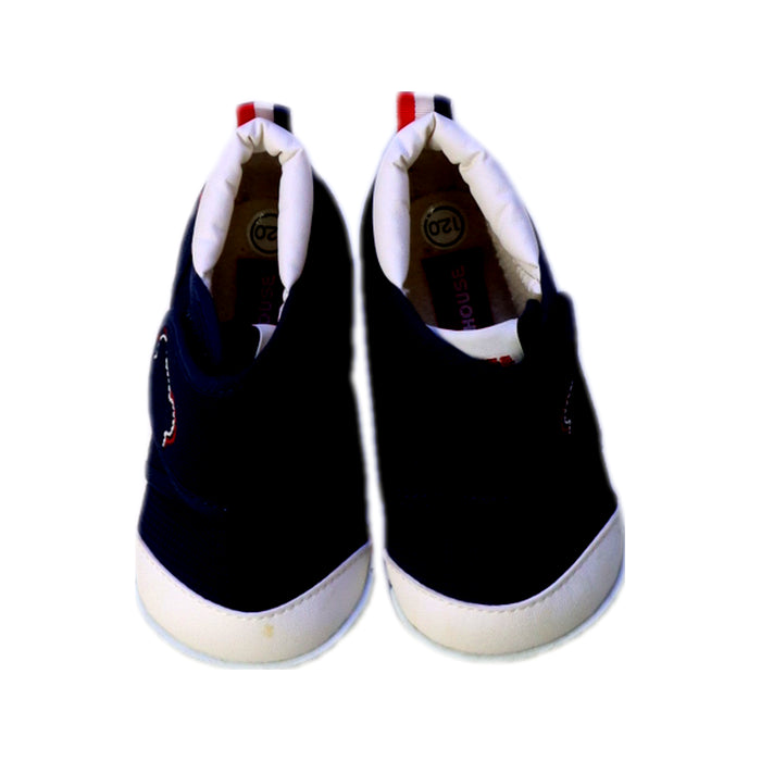 A Navy Sneakers from Miki House in size 18-24M for boy. (Back View)