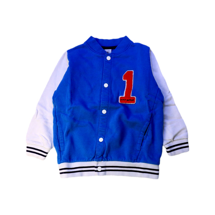 A Blue Lightweight Jackets from Petit Bateau in size 2T for boy. (Front View)