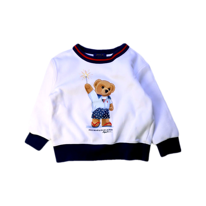 A White Crewneck Sweatshirts from Polo Ralph Lauren in size 2T for boy. (Front View)