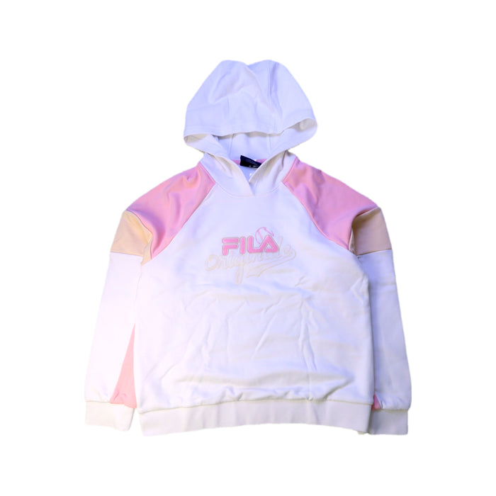A White Hooded Sweatshirts from Fila in size 12Y for girl. (Front View)