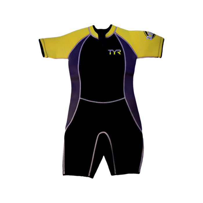 A Black Wetsuits from TYR in size 6T for boy. (Front View)