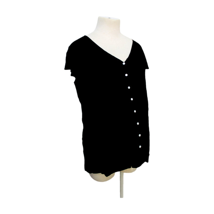A Black Sleeveless Tops from Seraphine in size Maternity-S for maternity. (Front View)