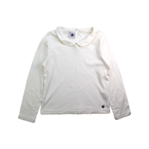 A White Long Sleeve Tops from Petit Bateau in size 6T for girl. (Front View)
