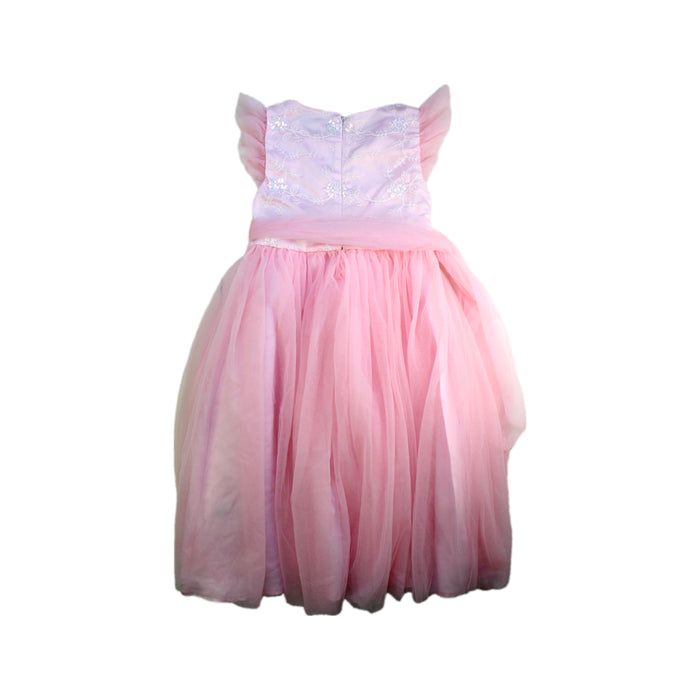 A Pink Sleeveless Dresses from Badgley Mischka in size 5T for girl. (Back View)