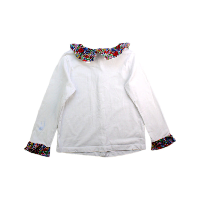 A White Long Sleeve Shirts from Jacadi in size 5T for girl. (Back View)