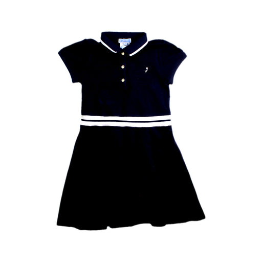 A Navy Short Sleeve Dresses from Jacadi in size 5T for girl. (Front View)