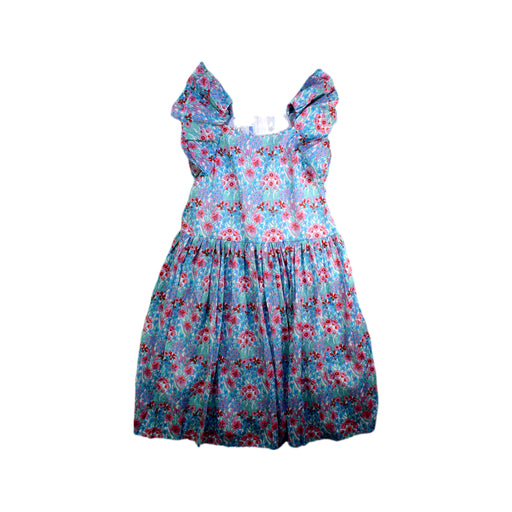 A Blue Sleeveless Dresses from Jacadi in size 6T for girl. (Front View)