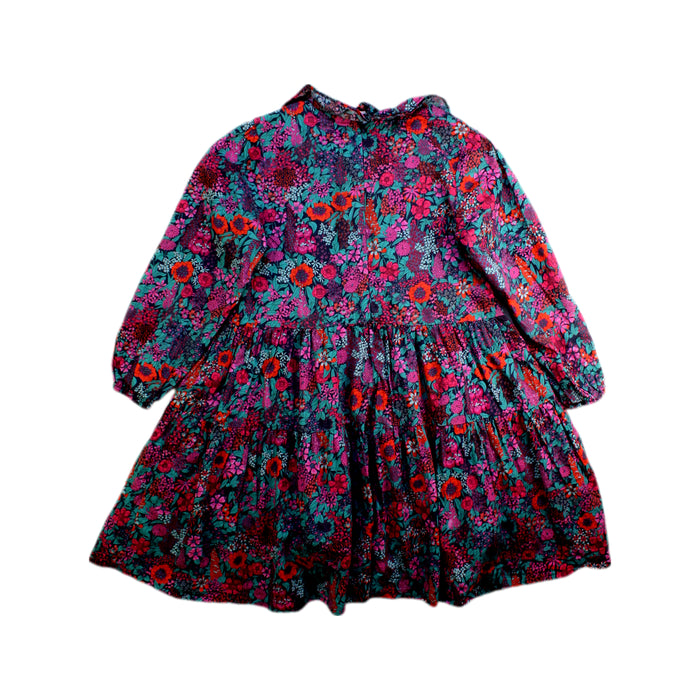 A Multicolour Long Sleeve Dresses from Jacadi in size 5T for girl. (Back View)