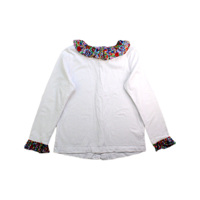 A White Long Sleeve Shirts from Jacadi in size 6T for girl. (Back View)