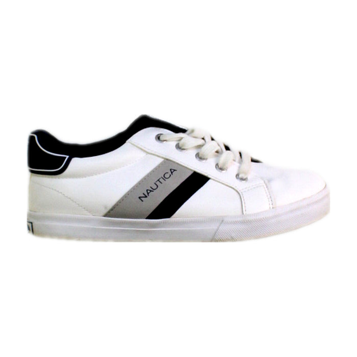 A White Sneakers from Nautica in size 7Y for boy. (Front View)