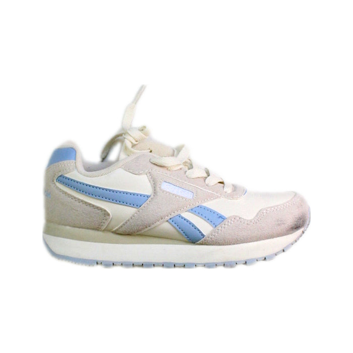 A Beige Sneakers from Reebok in size 7Y for girl. (Front View)