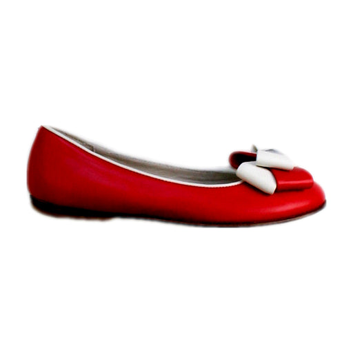 A Red Flats from I Pinco Pallino in size 7Y for girl. (Front View)