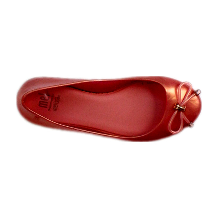 A Red Flats from Melissa in size 6T for girl. (Front View)