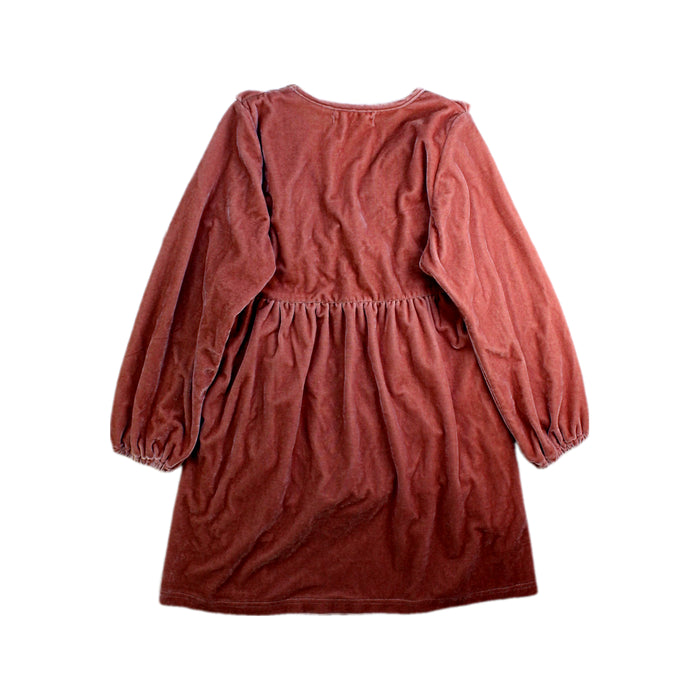 A Peach Long Sleeve Dresses from Excuse My French in size 8Y for girl. (Back View)
