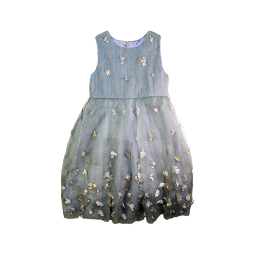 A Blue Sleeveless Dresses from Monsoon in size 9Y for girl. (Front View)