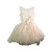 A Ivory Sleeveless Dresses from Britt in size 5T for girl. (Back View)