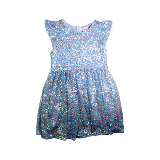 A Blue Sleeveless Dresses from Seed in size 8Y for girl. (Front View)