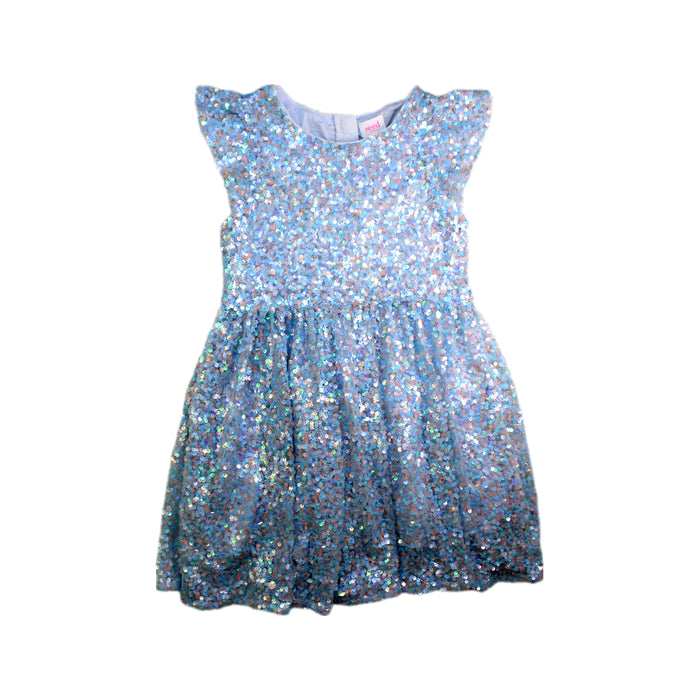 A Blue Sleeveless Dresses from Seed in size 8Y for girl. (Front View)