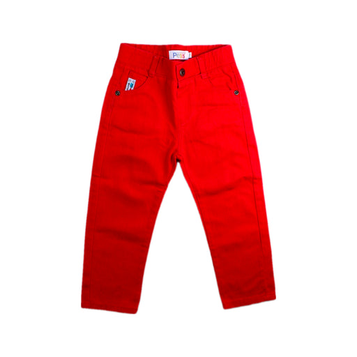 A Red Casual Pants from La Compagnie des Petits in size 18-24M for girl. (Front View)