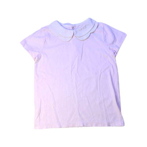 A White Short Sleeve Tops from Jacadi in size 6T for girl. (Front View)