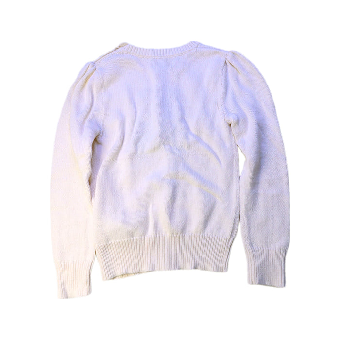 A White Knit Sweaters from Polo Ralph Lauren in size 6T for girl. (Back View)