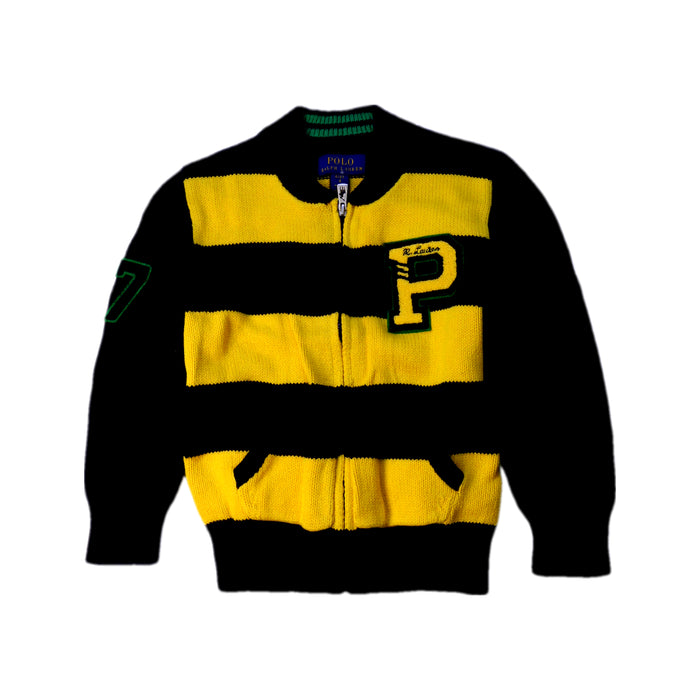 A Black Zippered Sweatshirts from Polo Ralph Lauren in size 4T for boy. (Front View)