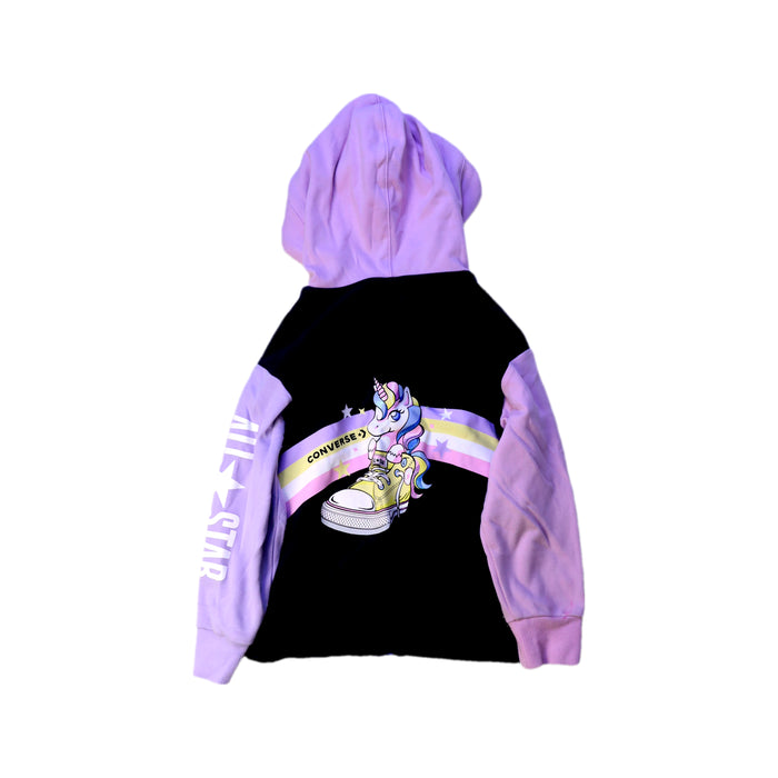 A Black Hooded Sweatshirts from Converse in size 4T for girl. (Back View)