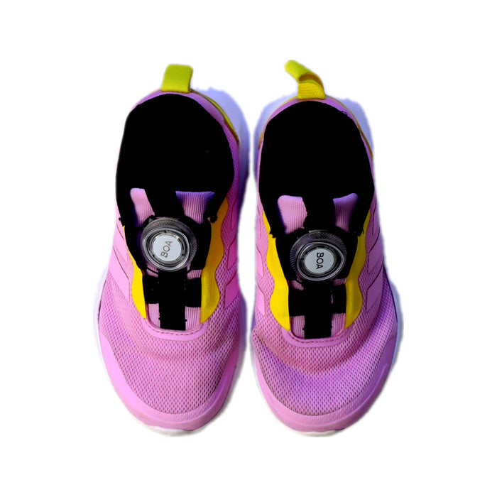 A Pink Sneakers from Adidas in size 5T for girl. (Back View)