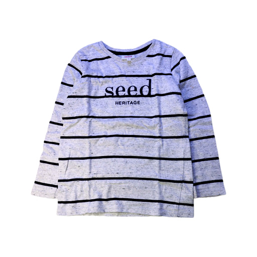 A Grey Long Sleeve T Shirts from Seed in size 6T for boy. (Front View)