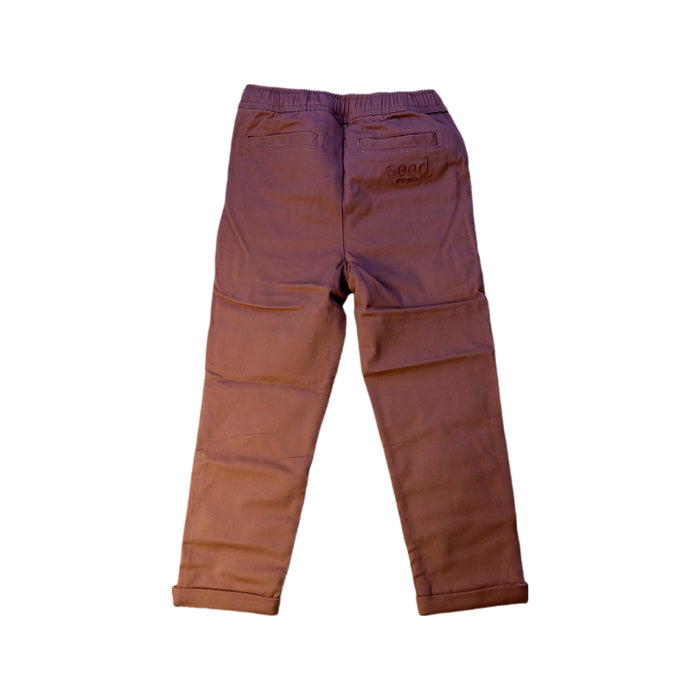A Brown Casual Pants from Seed in size 6T for boy. (Back View)