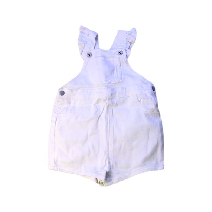 A White Overall Shorts from Seed in size 12-18M for girl. (Front View)
