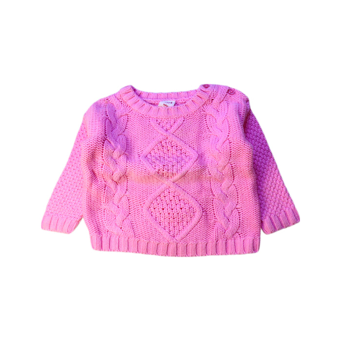 A Pink Knit Sweaters from Seed in size 12-18M for girl. (Front View)