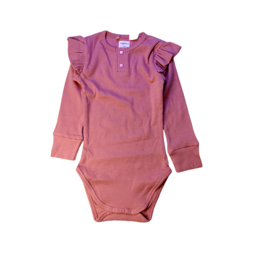A Pink Long Sleeve Bodysuits from Snuggle Hunny in size 2T for girl. (Front View)