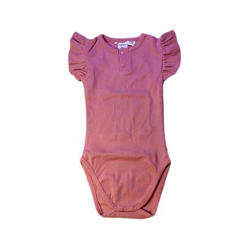 A Pink Short Sleeve Bodysuits from Snuggle Hunny in size 2T for girl. (Front View)