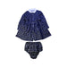 A Navy Dress Sets from Ralph Lauren in size 2T for girl. (Front View)