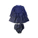 A Navy Dress Sets from Ralph Lauren in size 2T for girl. (Back View)