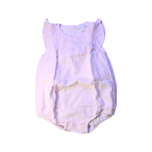 A Ivory Sleeveless Rompers from The Little White Company in size 12-18M for girl. (Front View)